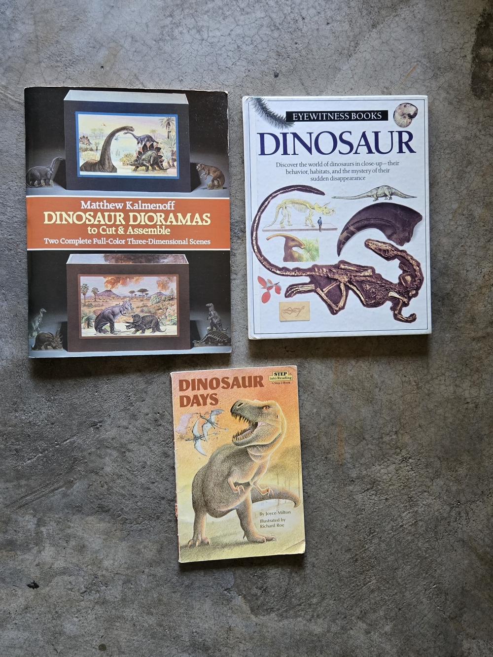 Vintage Dinosaur Book Lot Diorama Cut Assemble 3D Activity And 2 More